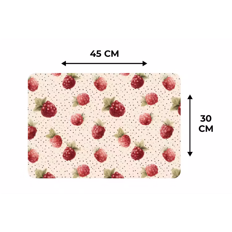 Placemat - 6 stuks - Framboos - Stippen - Rood — 3