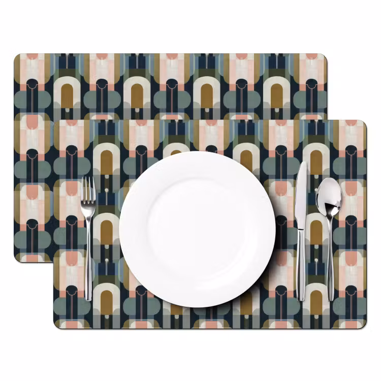 Placemat - 6 stuks - Geografisch - Modern - Kleurrijk — 2