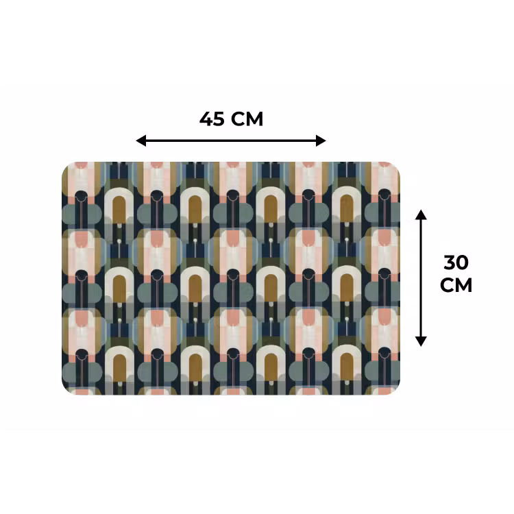 Placemat - 6 stuks - Geografisch - Modern - Kleurrijk — 3