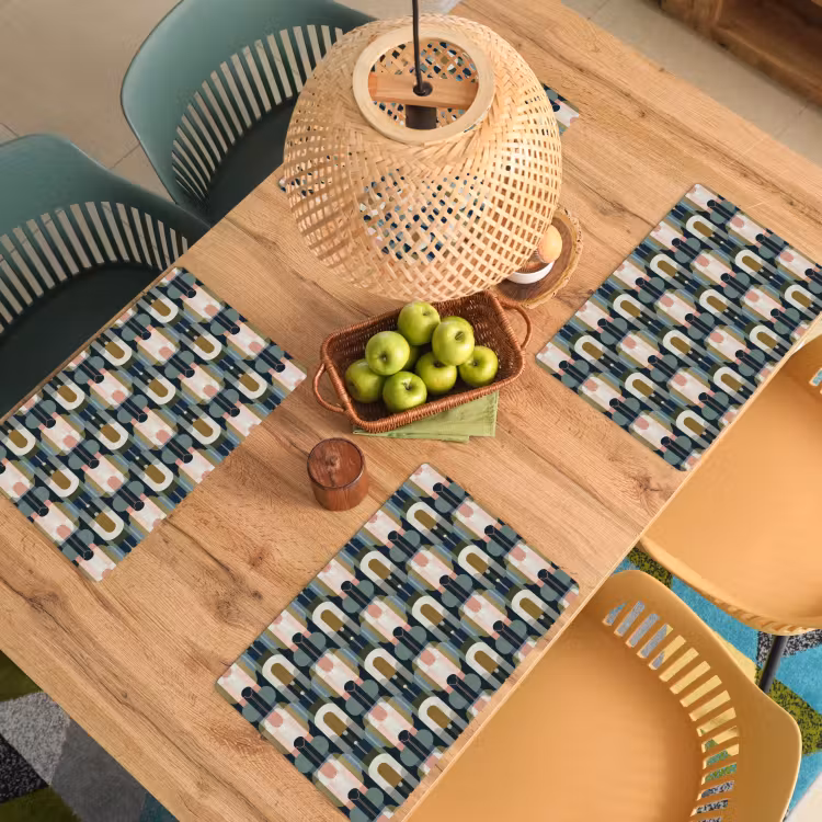 Placemat - 6 stuks - Geografisch - Modern - Kleurrijk — 6