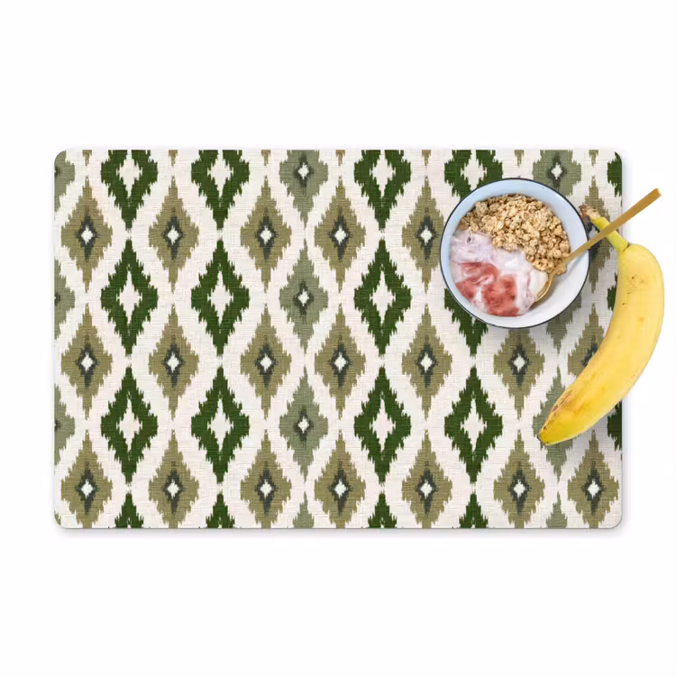Placemat - 6 stuks - Geografisch - Ruitmotief - Groen — 1