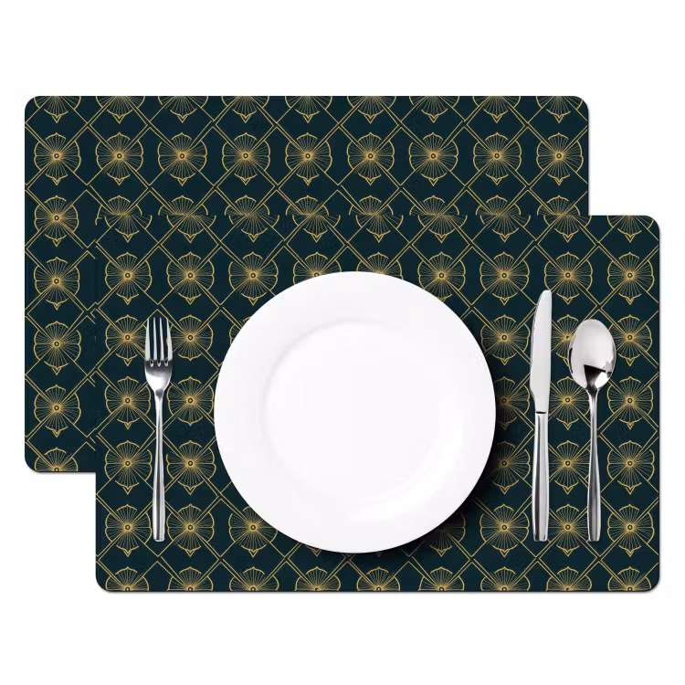 Placemat - 6 stuks - Geometrisch - Elegant - Groen — 2