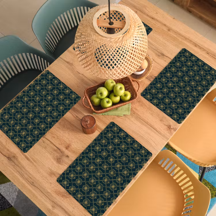 Placemat - 6 stuks - Geometrisch - Elegant - Groen — 6