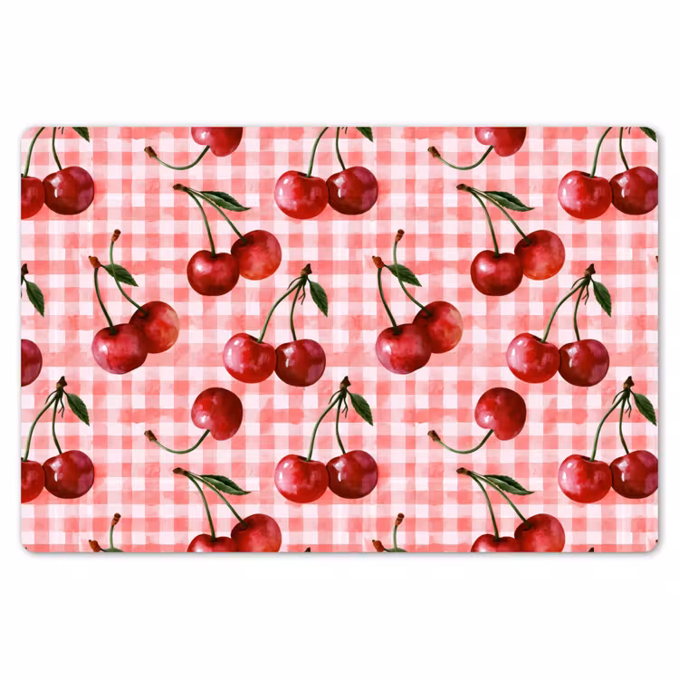 Placemat - 6 stuks - Kersen - Blokken - Rood — 7