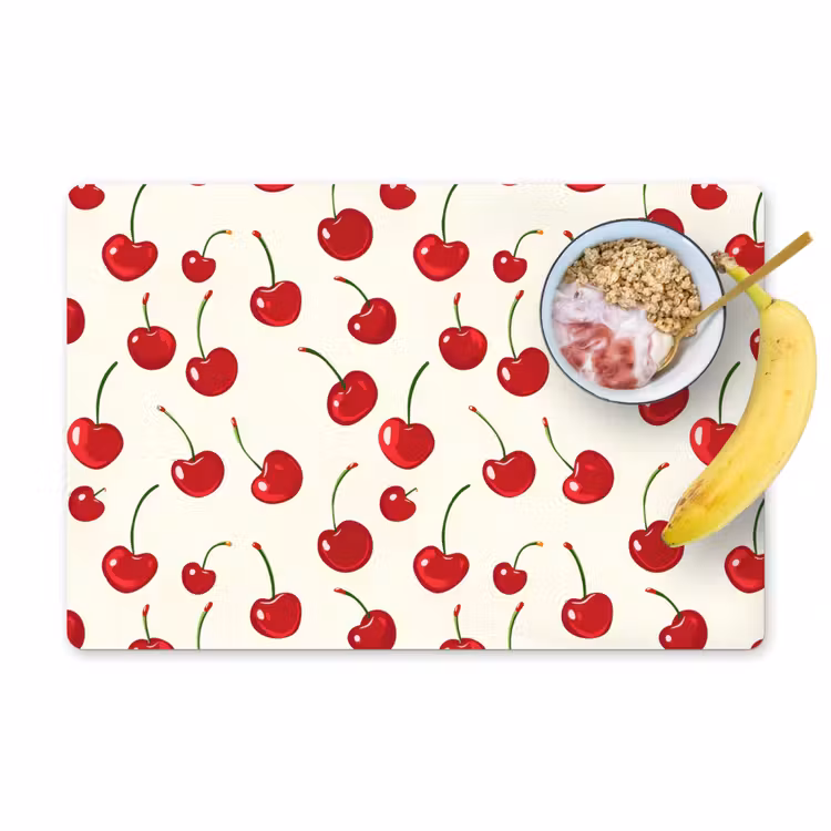 Placemat - 6 stuks - Kersen - Minimalistisch - Rood — 1