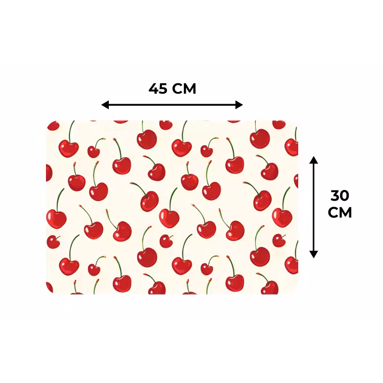 Placemat - 6 stuks - Kersen - Minimalistisch - Rood — 3
