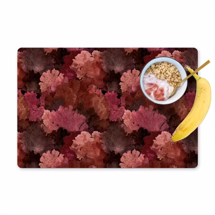 Placemat - 6 stuks - Koraal - Textuur - Kleurrijk — 1