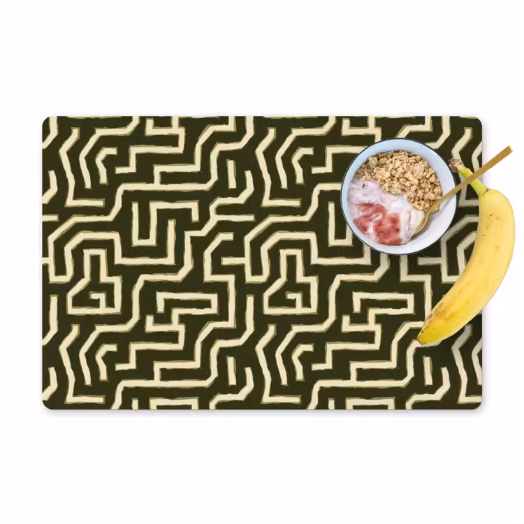 Placemat - 6 stuks - Lijnen - Abstract - Groen — 1