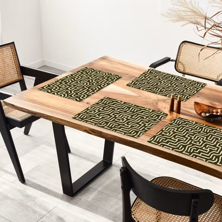 Placemat - 6 stuks - Lijnen - Abstract - Groen — 5
