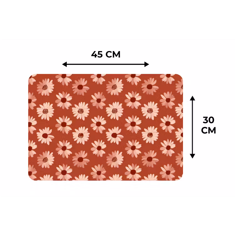 Placemat - 6 stuks - Madelief - Retro - Terracotta — 3