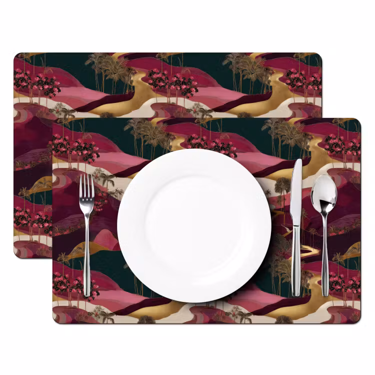 Placemat - 6 stuks - Magisch - Palmbomen - Goud — 2