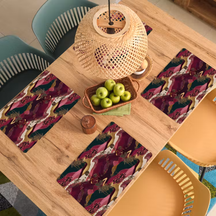 Placemat - 6 stuks - Magisch - Palmbomen - Goud — 6