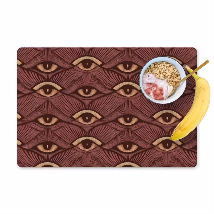 Placemat - 6 stuks - Mystiek - Ogen - Bruin — 1