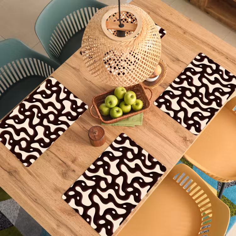 Placemat - 6 stuks - Organisch - Krachtig - Bruin — 6