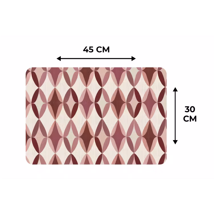 Placemat - 6 stuks - Ovaal - Textuur - Roze — 3