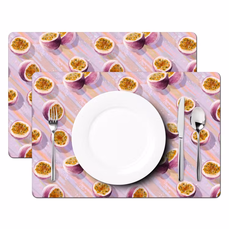 Placemat - 6 stuks - Passievrucht - Tropisch - Paars — 2
