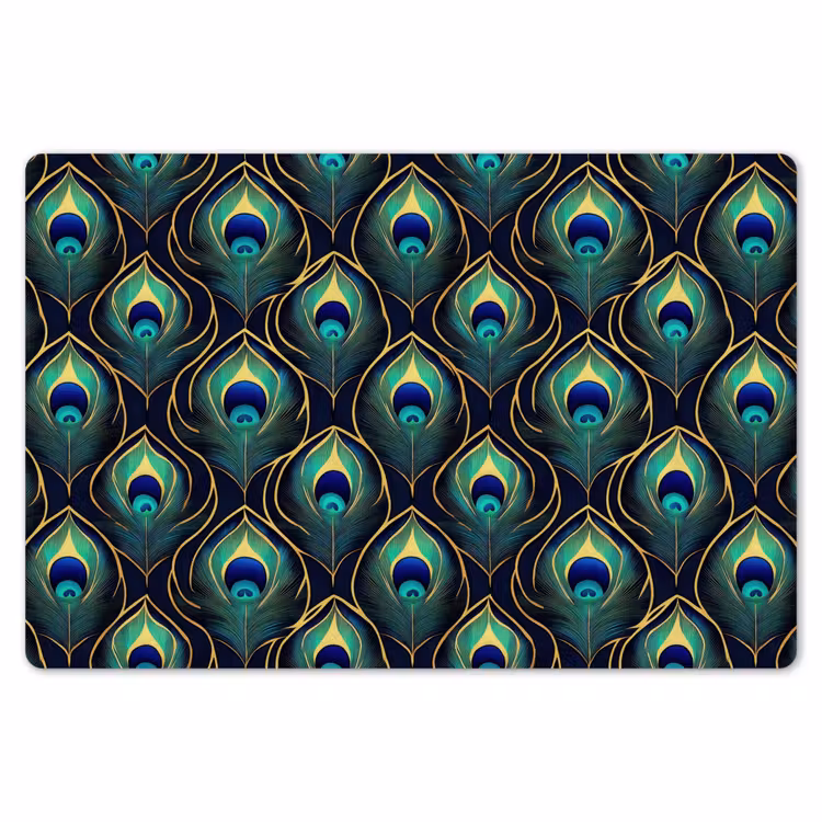 Placemat - 6 stuks - Pauw - Veren - Groen — 7