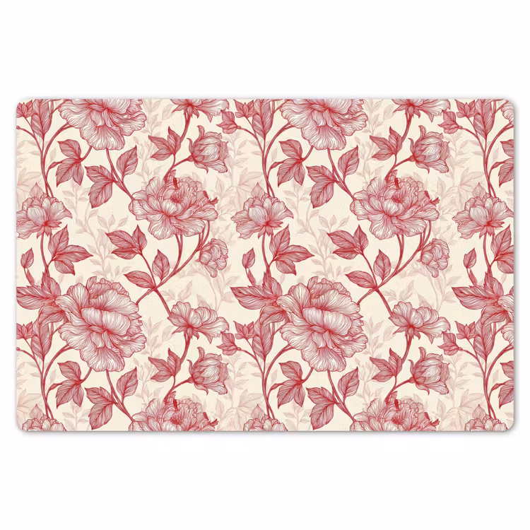 Placemat - 6 stuks - Pioenrozen - Modern - Rood — 7