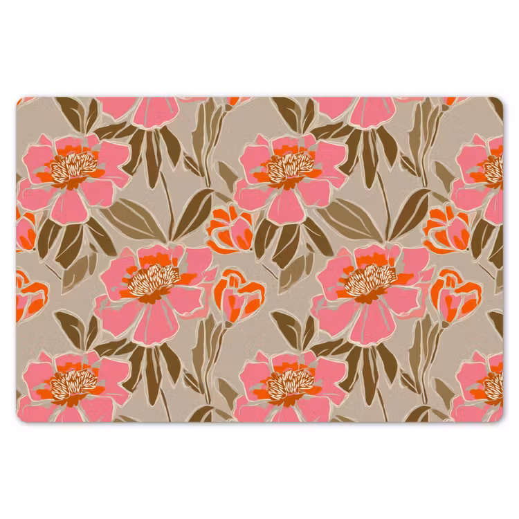 Placemat - 6 stuks - Pioenrozen - Patroon - Roze — 7