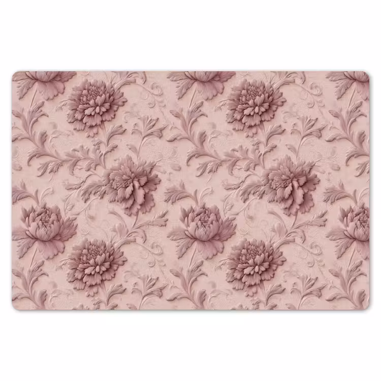 Placemat - 6 stuks - Reliëf - Pioenrozen - Roze — 7