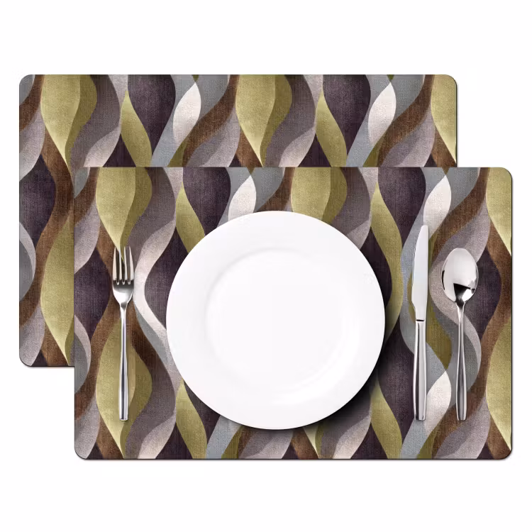 Placemat - 6 stuks - Retro - Banen - Kleurrijk — 2