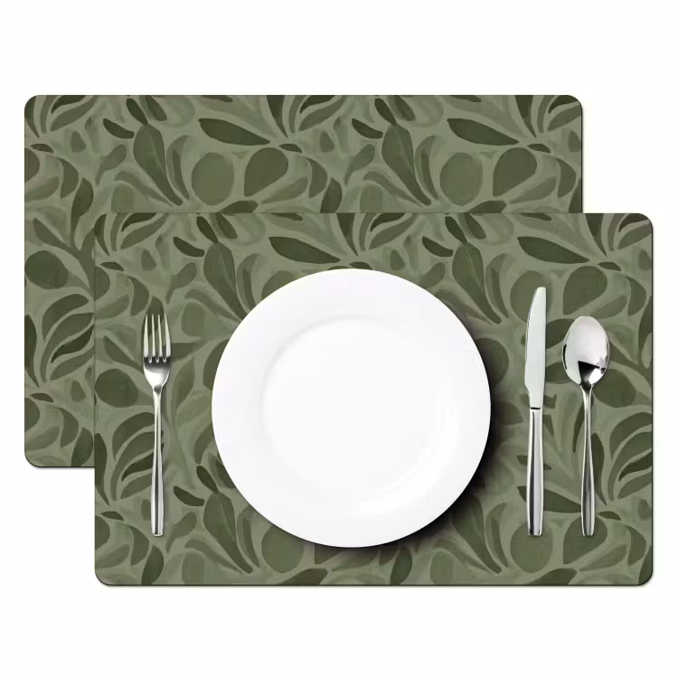 Placemat - 6 stuks - Sereen - Bladeren - Groen — 2