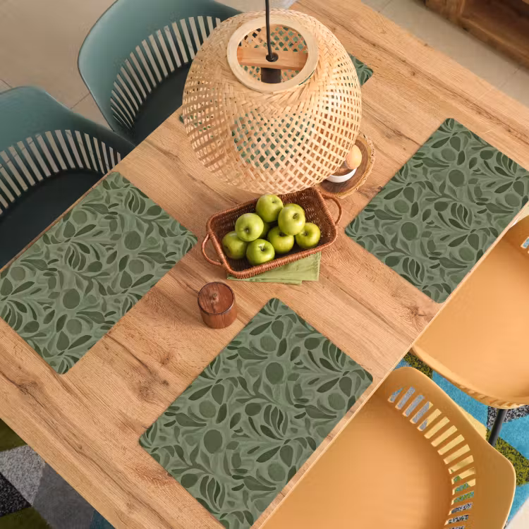 Placemat - 6 stuks - Sereen - Bladeren - Groen — 6