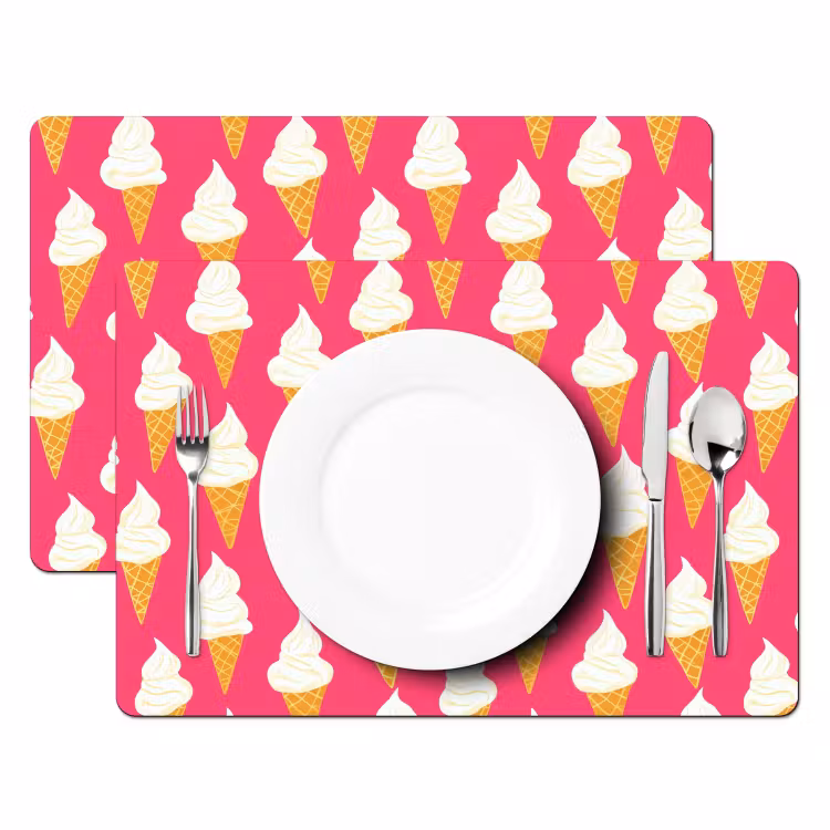 Placemat - 6 stuks - Softijs - Horentje - Roze — 2