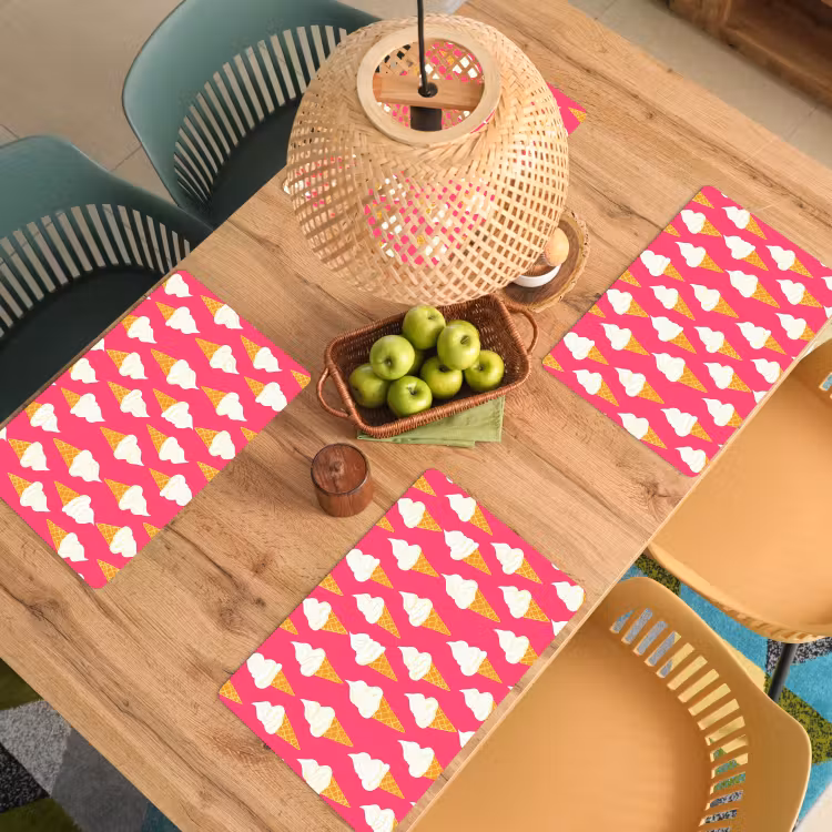 Placemat - 6 stuks - Softijs - Horentje - Roze — 6