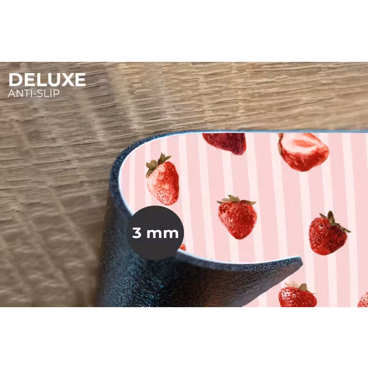 Placemat - 6 stuks - Strepen - Aardbei - Roze — 4