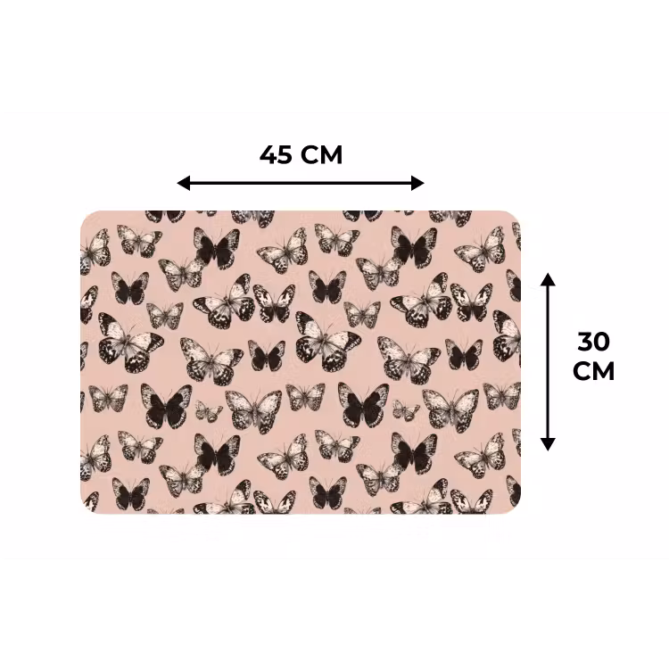 Placemat - 6 stuks - Tijdloos - Vlinders - Perzik — 3