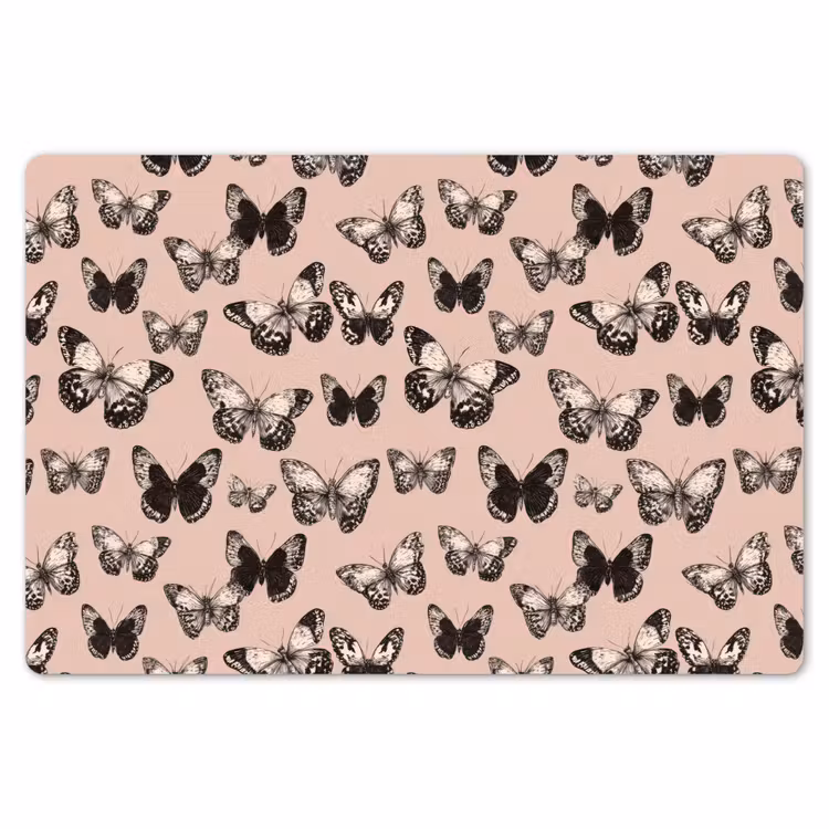 Placemat - 6 stuks - Tijdloos - Vlinders - Perzik — 7