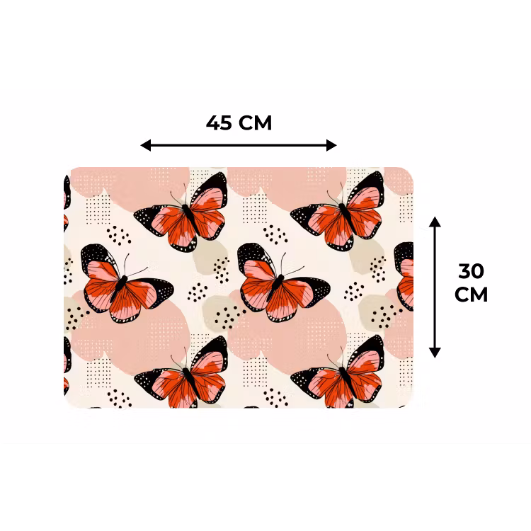 Placemat - 6 stuks - Vlinders - Retro - Kleurrijk — 3