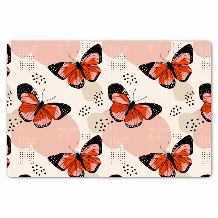 Placemat - 6 stuks - Vlinders - Retro - Kleurrijk — 7