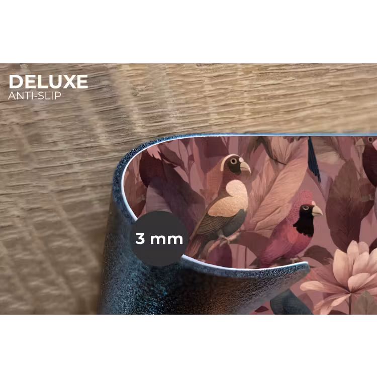 Placemat - 6 stuks - Vogels - Bladeren - Roze — 4