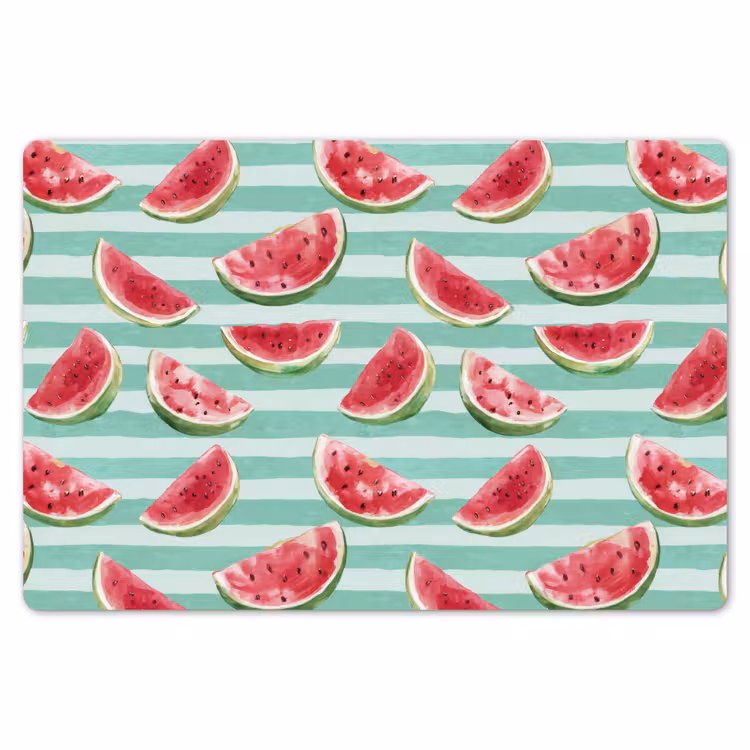 Placemat - 6 stuks - Watermeloen - Strepen - Groen — 7