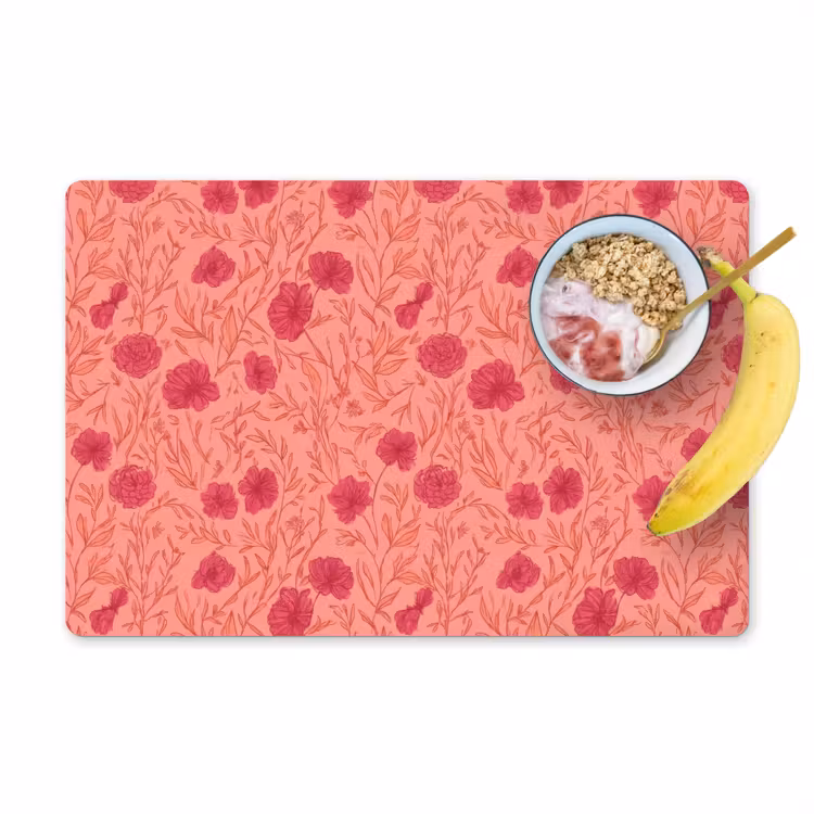Placemat - 6 stuks - Weidebloemen - Romantisch - Roze — 1