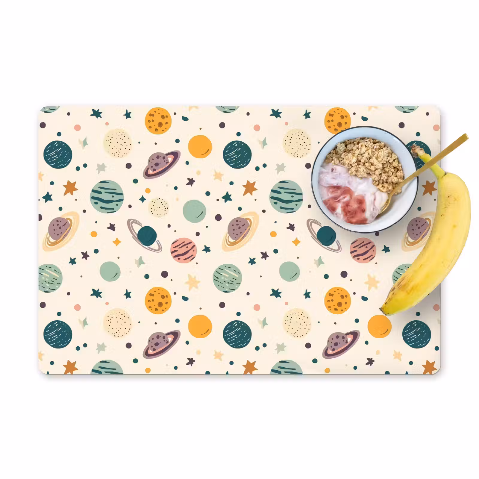 Placemat - 6 stuks - Planeten - Retro - Kleurrijk — 1