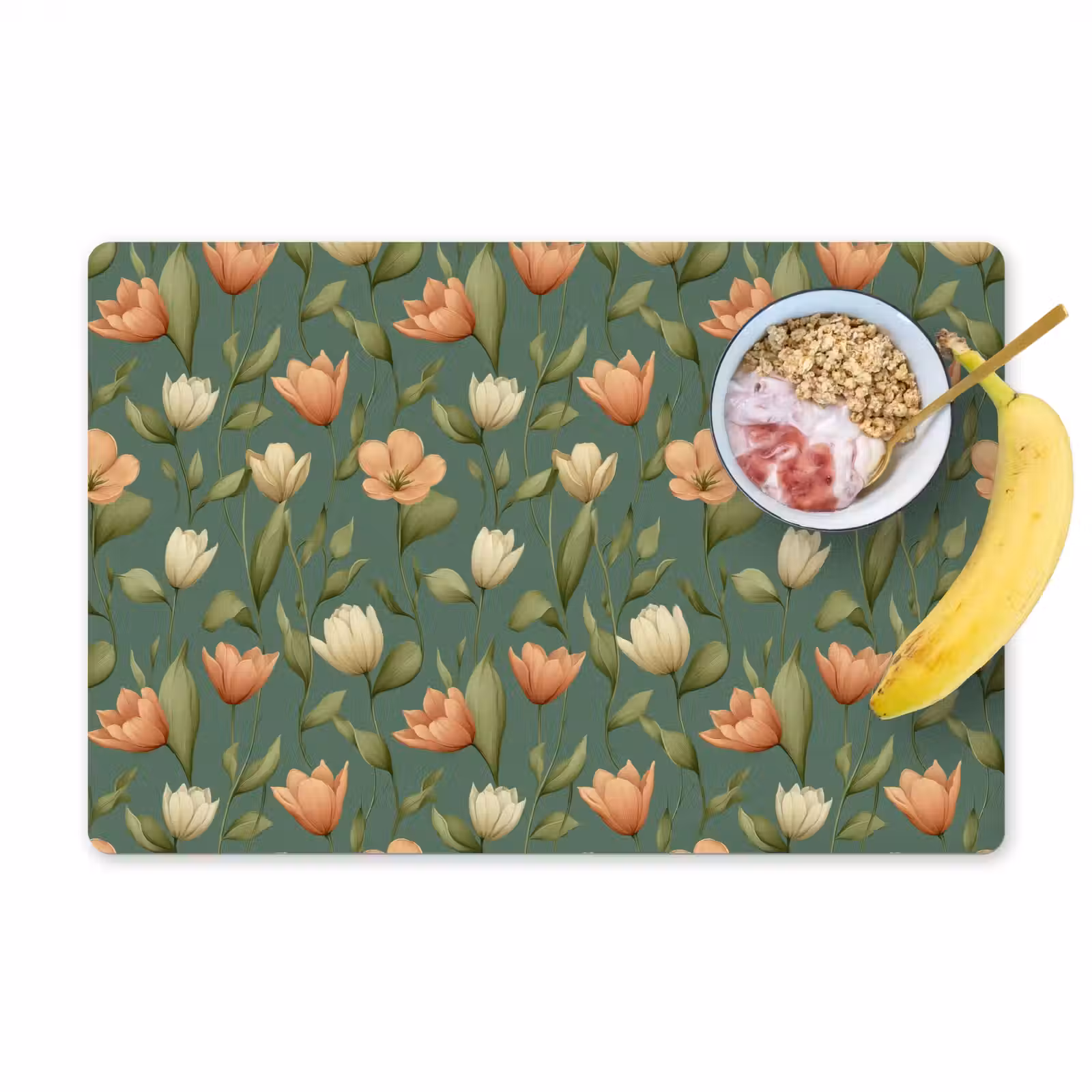Placemat - 6 stuks - Tulpen - Botanisch - Groen — 1