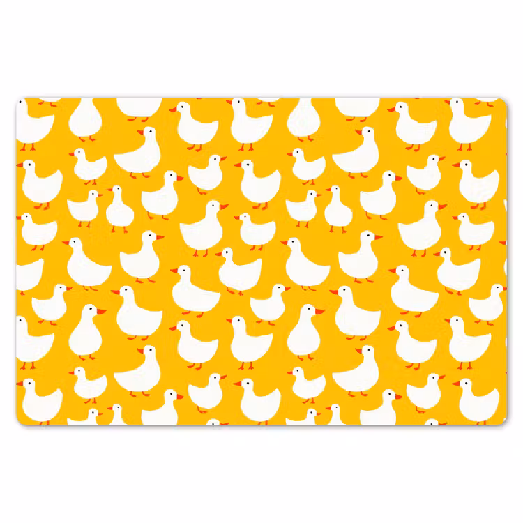 Placemat - 6 stuks - Eendjes - Patroon - Geel — 7