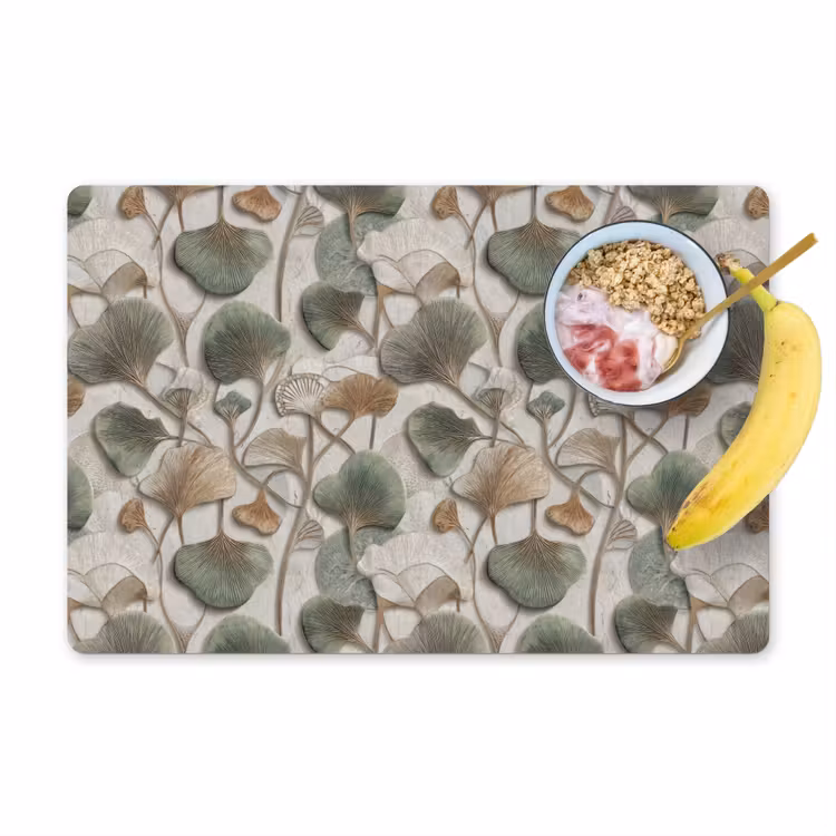 Placemat - 6 stuks - Elegant - Bladeren - Groen — 1