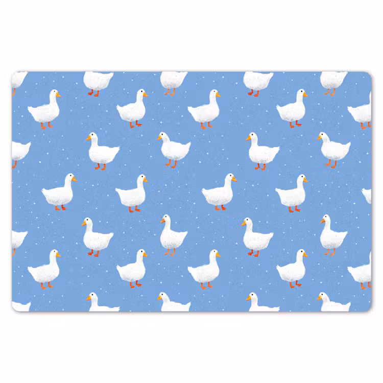 Placemat - 6 stuks - Ganzen - Elegant - Blauw — 7