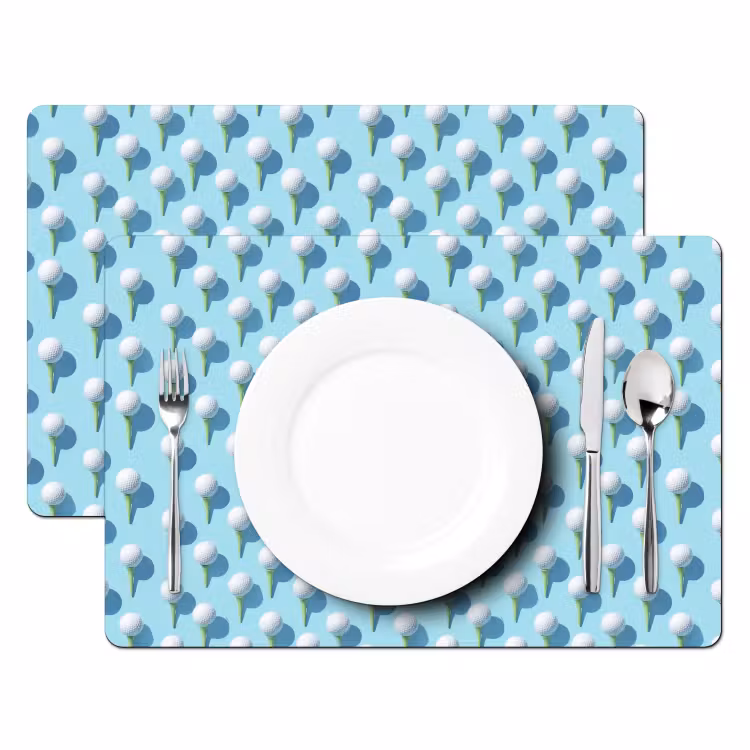 Placemat - 6 stuks - Golf - Ballen - Blauw — 2