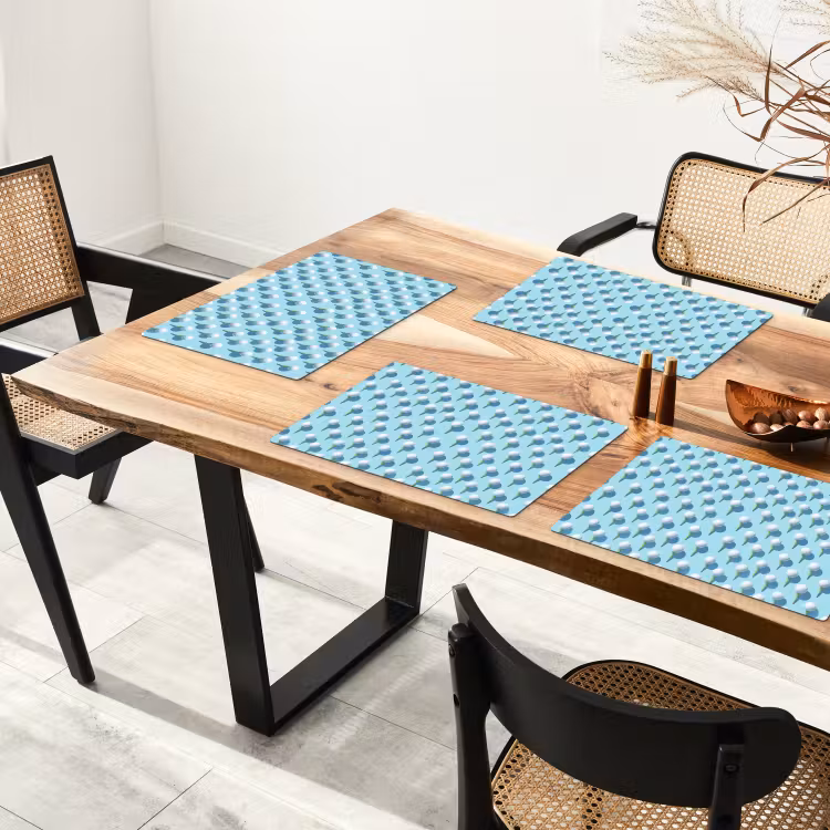 Placemat - 6 stuks - Golf - Ballen - Blauw — 5