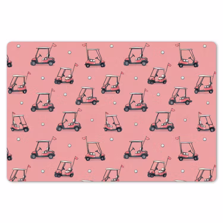 Placemat - 6 stuks - Golfkar - Retro - Roze — 7