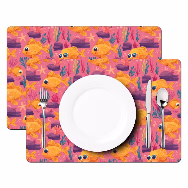 Placemat - 6 stuks - Goudvissen - Koraal - Kleurrijk — 2