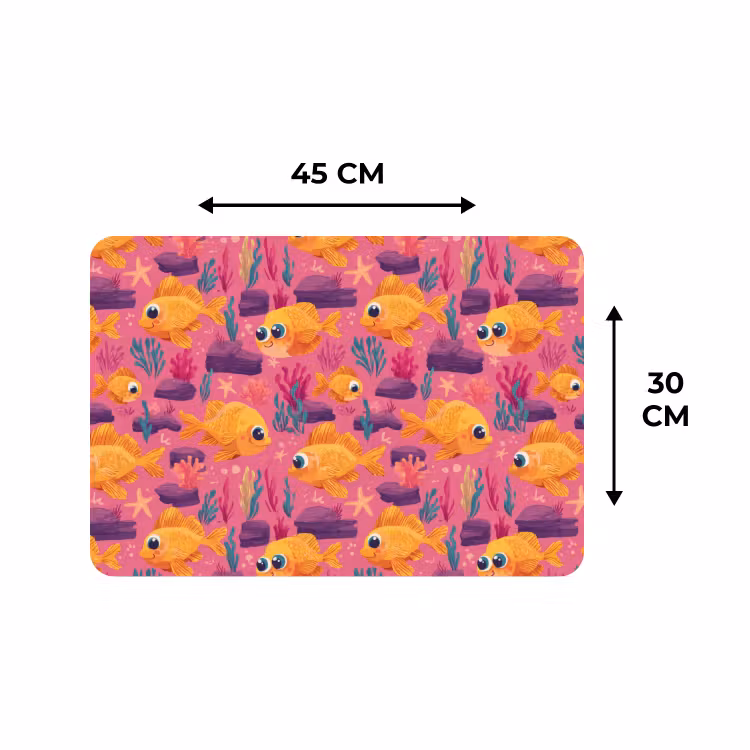 Placemat - 6 stuks - Goudvissen - Koraal - Kleurrijk — 3