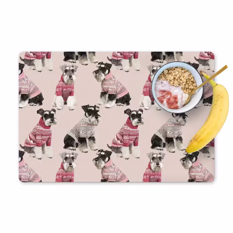 Placemat - 6 stuks - Honden - Truien - Rood — 1