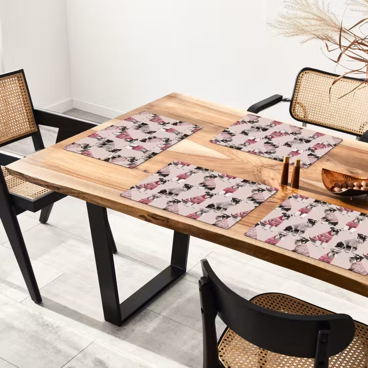 Placemat - 6 stuks - Honden - Truien - Rood — 5
