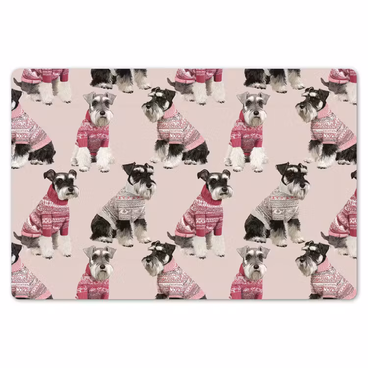 Placemat - 6 stuks - Honden - Truien - Rood — 7